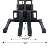 Pre-owned 3300lbs 98" Economic Semi Electric Stacker Straddle Legs Adj forks  CTD15BE-98