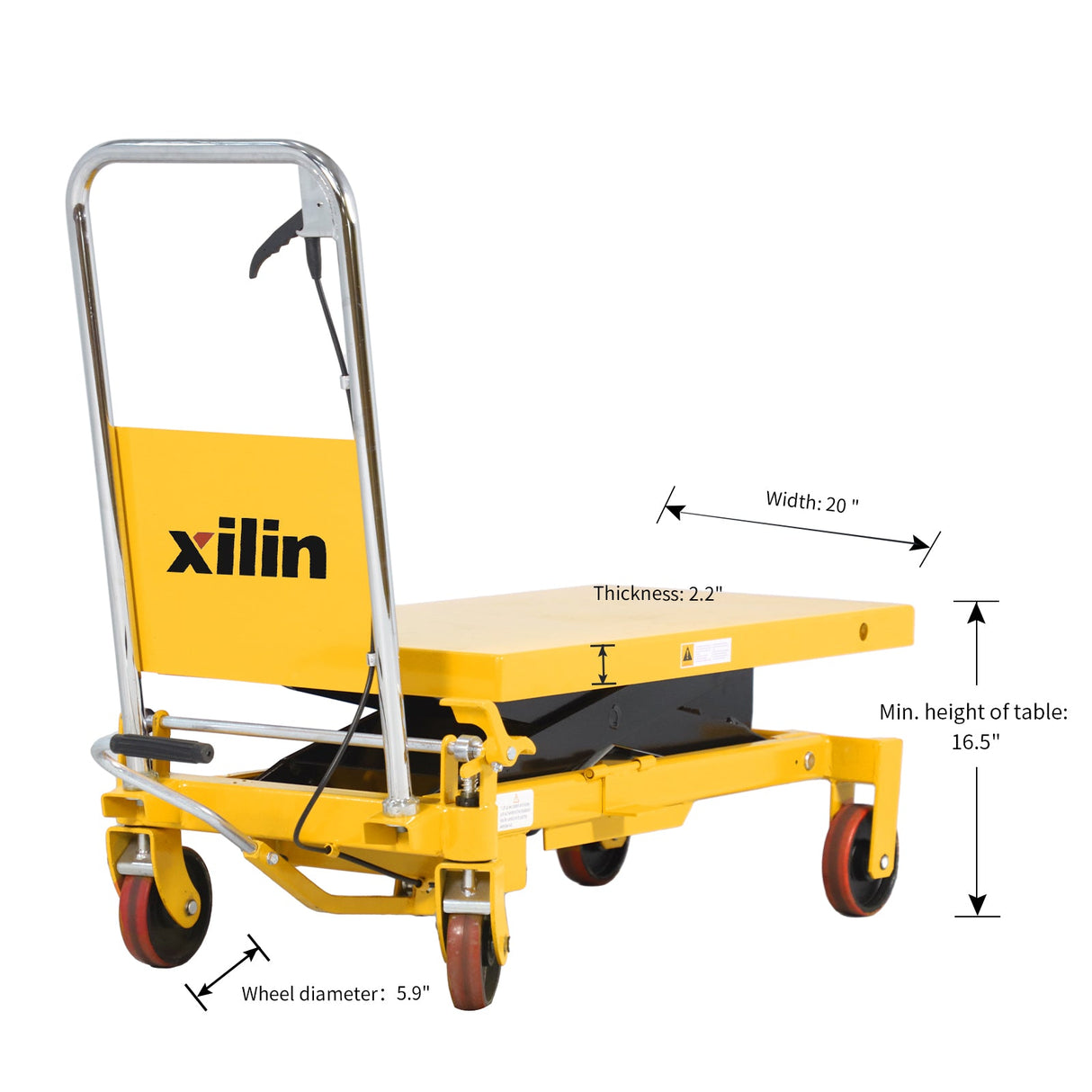 Xilin Scissor Lift Table 1760lbs Cap 39.4’ lifting height SP800 - Single Scissor