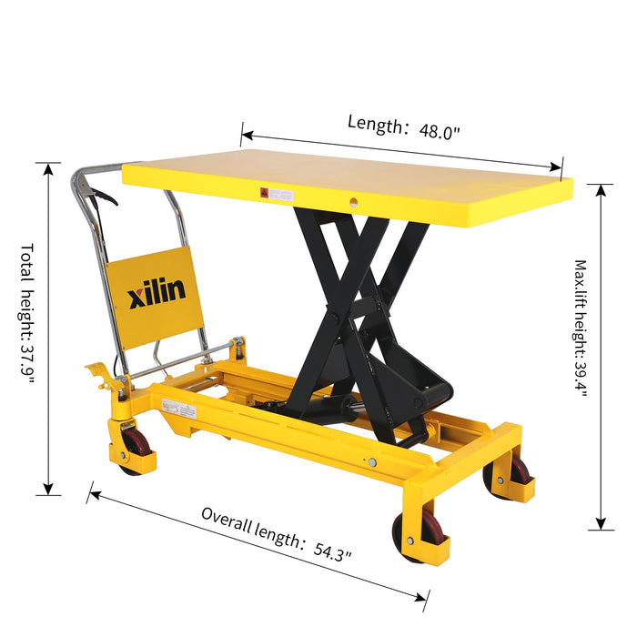 Xilin Scissor Lift Table 3300lbs Cap 39.4’ lifting height SP1500 - Single Scissor