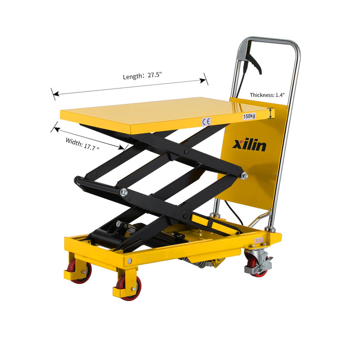 Xilin Scissor Lift Table 330lbs Cap 31.4’ lifting height SPS150 - Double Scissor