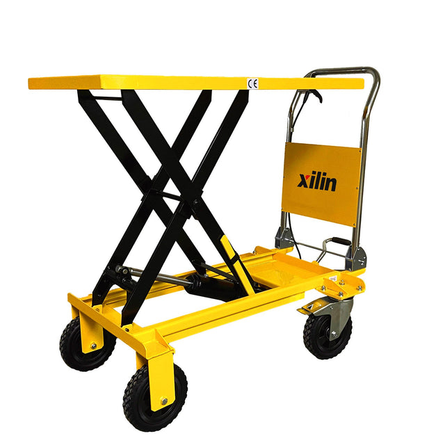 Xilin Scissor Lift Table Big Wheel Rough Ground 440lbs Cap 39.4’ Max Lifting SP200 - Single Scissor