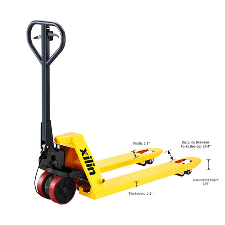5,500 lbs Heavy Duty Manual Pallet Jack with Brake, 48" x 27" Forks | BFB
