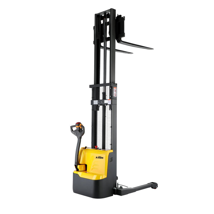 3300lbs 98” Fully Electric Straddle Pallet Lift Stacker Adj Forks CTD15RE-98