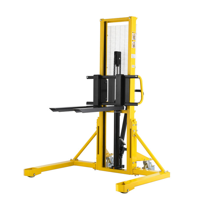 Xilin Manual Pallet Stacker with Straddle Legs & Adjustable Forks 1100lbs Capacity 63" Lift Height SDJAS500