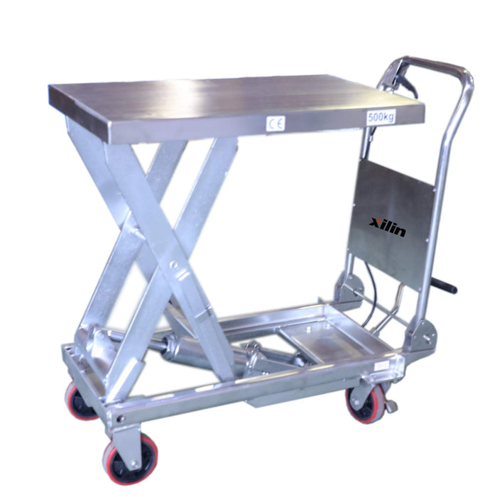 Xilin Scissor Lift Table 1100lbs Cap, 24.4" lifting height SP500 Stainless