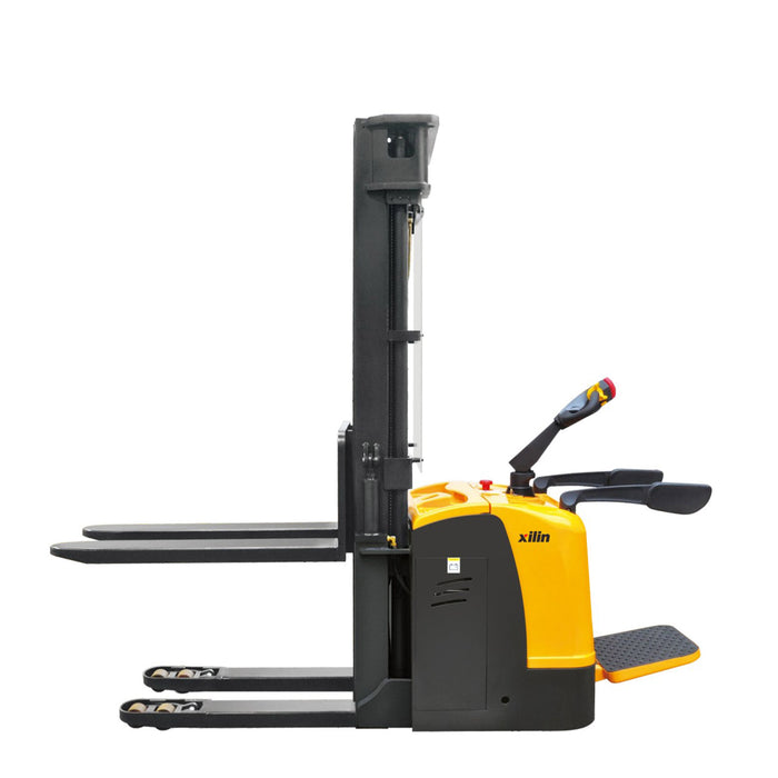 Xilin Fully Electric Double Decker Stacker 3300lbs Cap, max 220" lift, Fixed Legs with Initial Lift CDDK15S